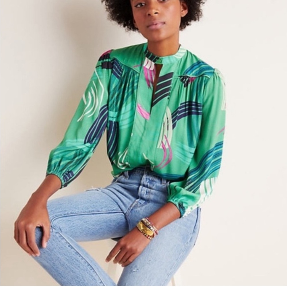 Anthropologie Paint-Swipe Blouse